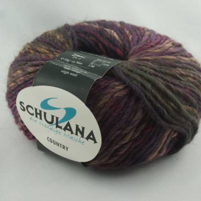 Schulana Country: schöne melierte Schurwolle in Farbe Nr. 70, aubergine, braun