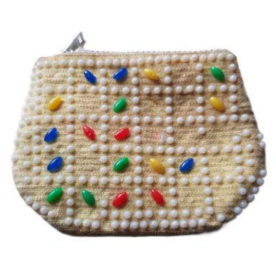 Vintage perlenbesetzte Geldbeutel aus den 80er Jahren – nostalgische Kindergeldbörse, sehr guter Zustand