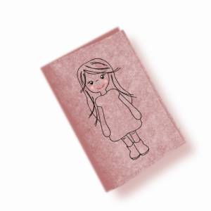 Stickdatei Girl Applikation in vier Größen und drei Varianten, Applikation, Redwork Bild 4