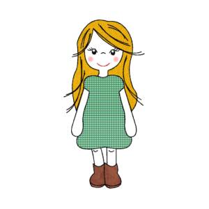 Stickdatei Girl Applikation in vier Größen und drei Varianten, Applikation, Redwork Bild 7