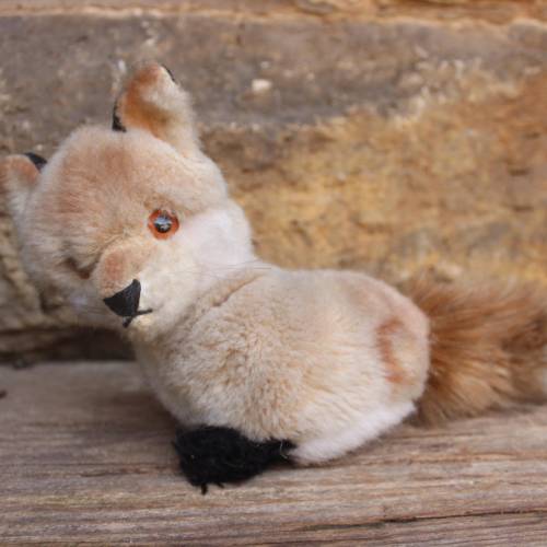 kleiner STEIFF Fuchs Snuffy ohne IDs Vintage 70er 80er Jahre