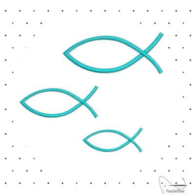 Stickdatei *Ichtys Fische* 61x73mm Maschinenstickmuster . dst exp hus jef pcs pes vip vp3 xxx
