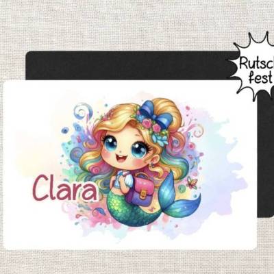 Tischset Meerjungfrau Kinder personalisiert mit Name Mädchen Platzset Platzdeckchen Geschenk Einschulung 