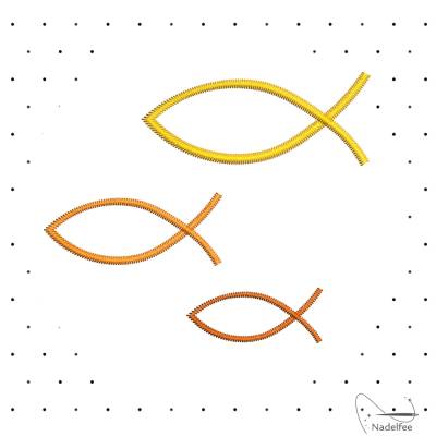 Stickdatei *Ichtys Fische* 61x73mm bunt Maschinenstickmuster . dst exp hus jef pcs pes vip vp3 xxx