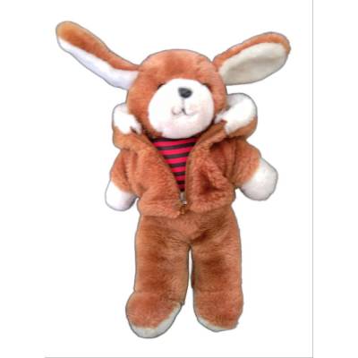 Vintage 80er AVON Plüschhund – Stofftier mit Kapuze, wie neu, selten