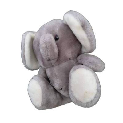 Vintage 80er Kuscheltier Plüschelefant grau gebraucht – ca. 20 cm, Sammlerstück