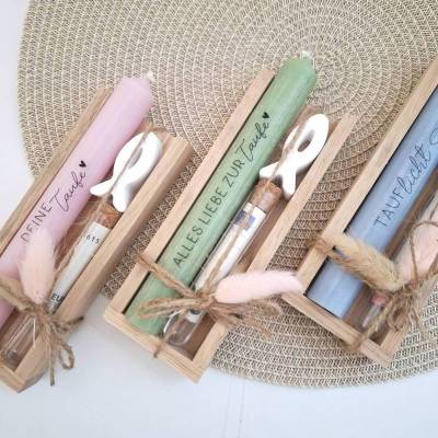 Taufe Geldgeschenk Taufgeschenk mit Fisch Reagenzglas Geschenkset für Mädchen und Jungen zur heiligen Taufe