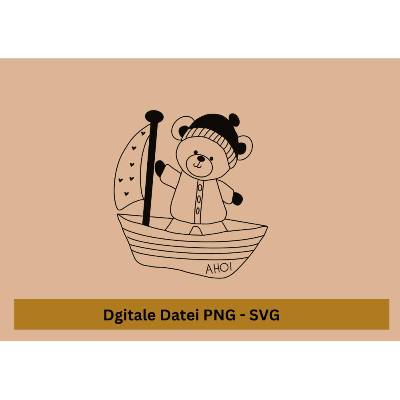 Plotterdatei-Bär-Digitale Datei-Sofort Download-SVG und PNG- Digitaler Download -Geschenkidee