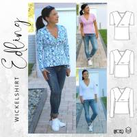 Ebook PDF Schnittmuster Damen Shirt Wickelshirt EDLING Gr. 34-54 Bild 1