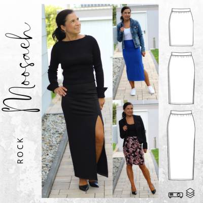 Ebook -PDF Schnittmuster Damen Rock MOOSACH Gr. 32-52