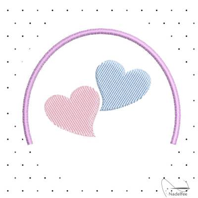 Stickdatei * Herzen Bogen  * 55x75 mm Maschinenstickmuster digital