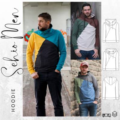 Ebook -PDF Schnittmuster Herren Hoodie SCHIO MEN Gr. XS-XXXL