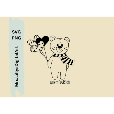 Plotterdatei-Bär-Digitale Datei-Sofort Download-SVG und PNG- Digitaler Download -Geschenkidee