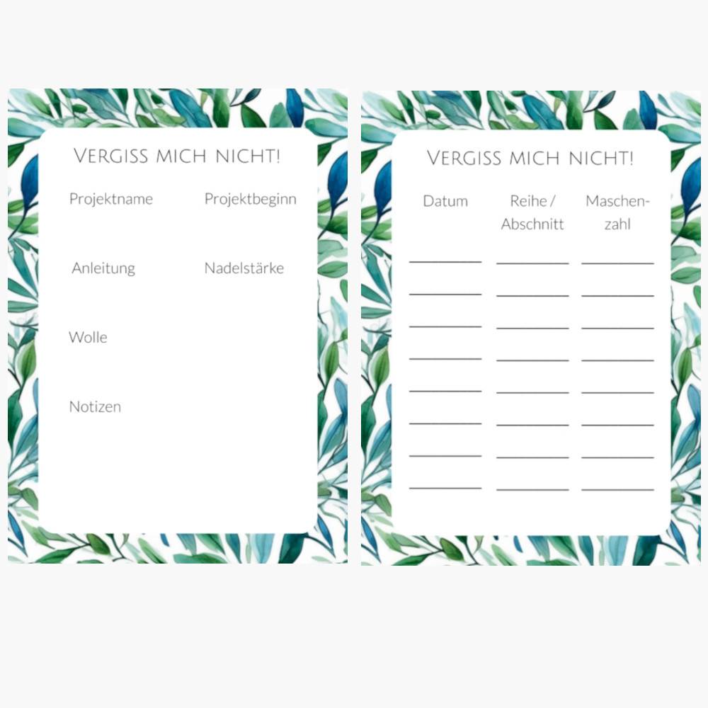 Work in Progress Kärtchen für Strickprojekte Strickplaner