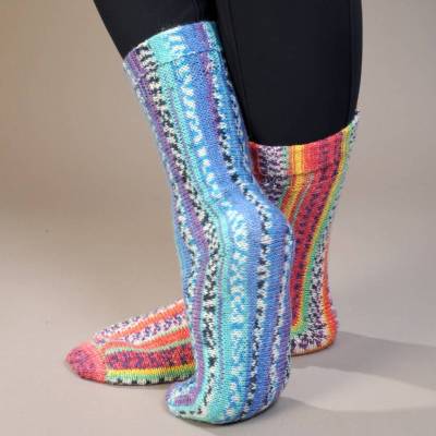 quergestrickte Socken Größe 34 und 35 - Anleitung zum Download