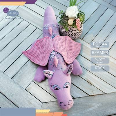 Schnittmuster Kuscheltier Drache 