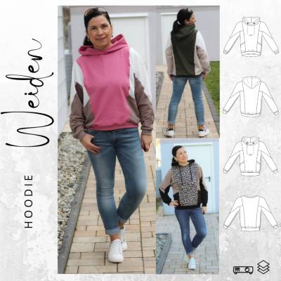 Ebook PDF Schnittmuster Damen Hoodie WEIDEN Gr. 34-54