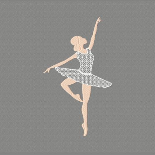 Stickdatei Ballerina Rahmen 13x18, Stickerei, Stickdesign, Tänzerin, Ballett, Tanz, Spitze