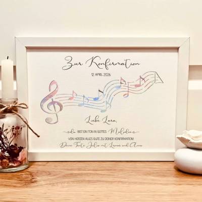 Personalisiertes Geldgeschenk zur Konfirmation im Bilderrahmen – Einzigartiges Geschenk für Patenkind & Konfirmanden