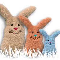 Stickdatei Hase ITH drei Größen, Kuscheltier, Osterhase, Ostern, Dekoration Bild 1