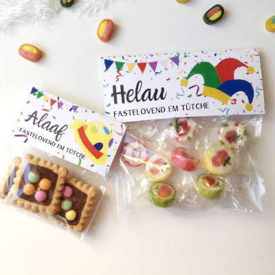 Druckvorlage Fastnacht - Fastelovend - Karneval - zum drucken - Tütenverschluss - Mitbringsel - Fastnacht to go - Köln