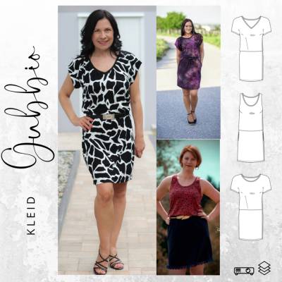 Ebook -PDF Schnittmuster Damen Kleid GUBBIO Gr. 34-54