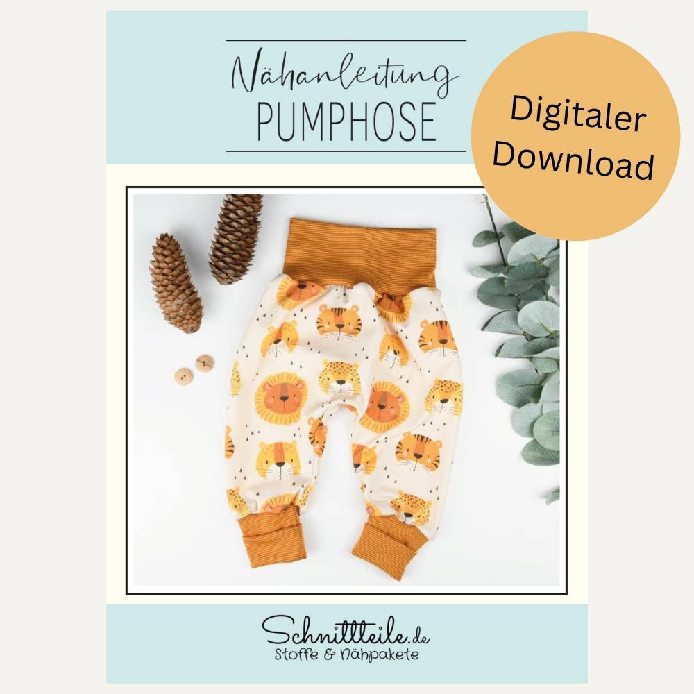 Schnittmuster Pumphose Gr. 50-80 – eBook Babyhose nähen PDF, Nähanleitung für Anfänger, Kinderkleidung handmade Bild 1