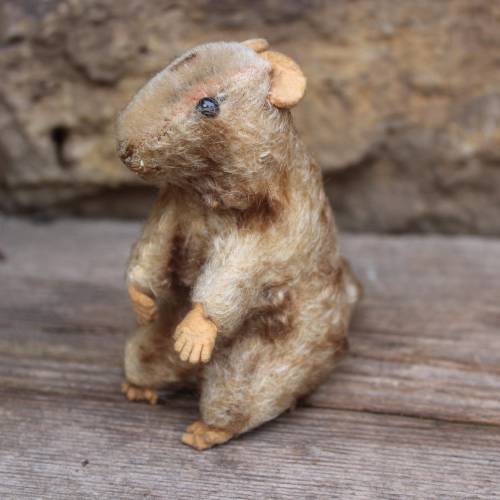 kleines STEIFF Murmeltier Murmy 11 cm hoch ohne IDs 50er Jahre