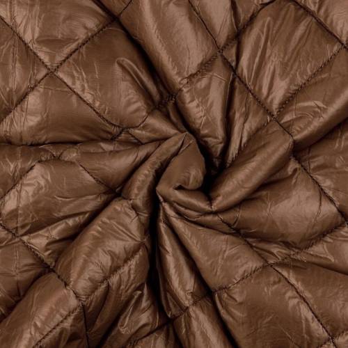 wattierter Steppstoff in Bronze-Braun - leichter Stepper mit Rautenmuster für Mäntel, Jacken, Capes, Westen