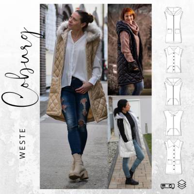 Ebook PDF Schnittmuster Damen Weste COBURG Gr. 34-52