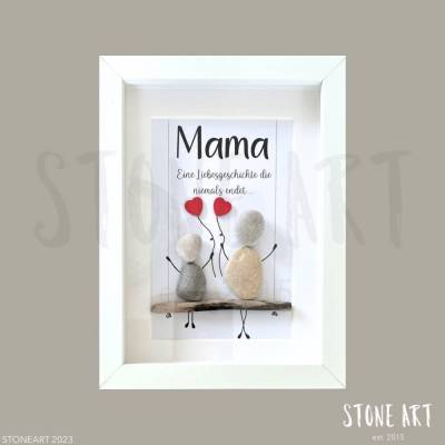 Steinbild Mama – Eine Liebesgeschichte, die niemals endet | Personalisierbares Geschenk für Muttertag