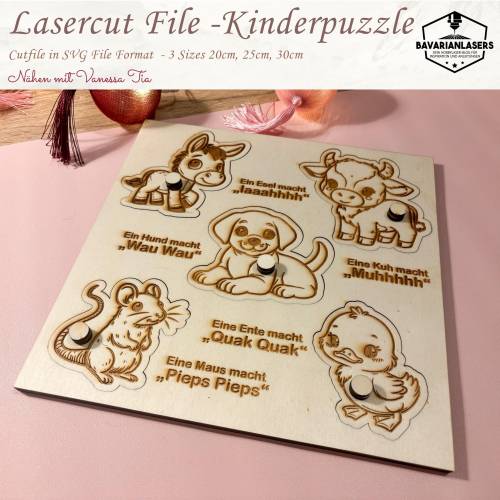 Tierpuzzle | Laserdatei SVG CUTFILE Xtools Laser