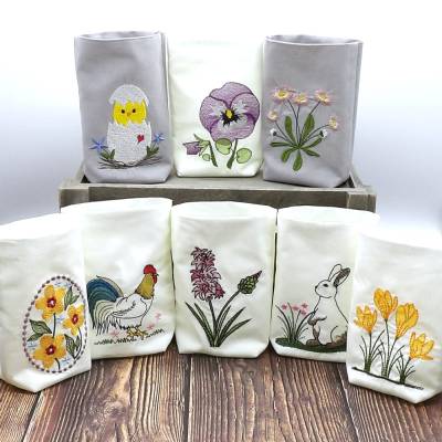 ITH Lichterbeutel Frühling großes Set 11 Motive Blumen Hase Ostern Küken Hahn Huhn