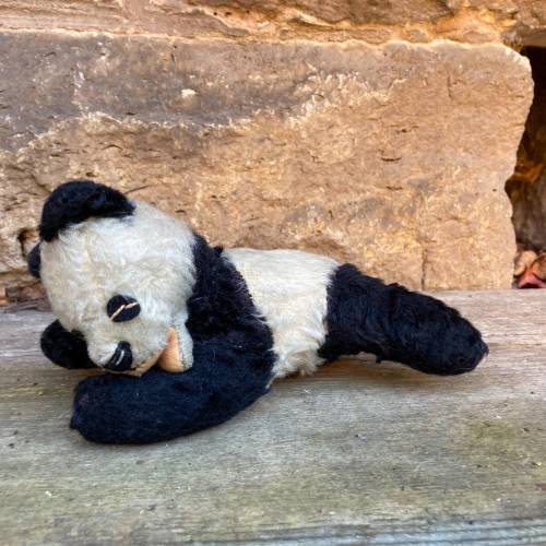 kleiner STEIFF Floppy Panda 17 cm Schlaftier ohne IDs 50er Jahre