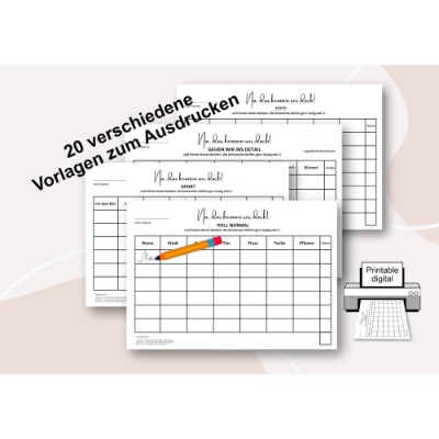 Spielvorlage für die gesamte Familie, digitaler Sofortdownload, selbst ausdrucken, deutsch