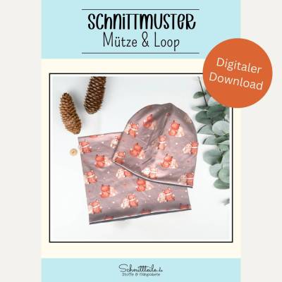 Schnittmuster Mütze & Loop – eBook Beanie nähen für Kinder & Erwachsene | Anfängerfreundliche Nähanleitung