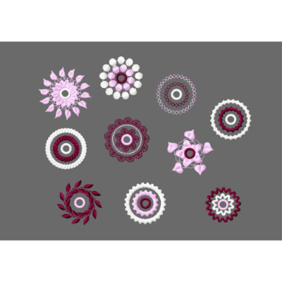 Stickdatei Knöpfe und Ösen, 10 verschiedene Motive