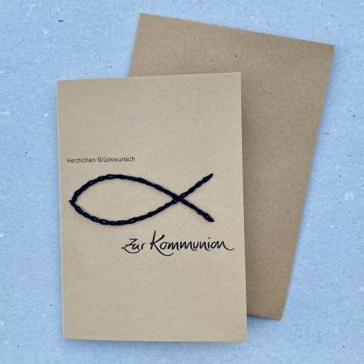Kommunion Karte natur