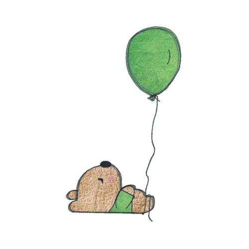 Stickdatei Bär Ballon, Doodle, Applikation, Teddy, Bär, Luftballon, Aufnäher, Kind, Baby