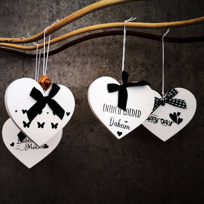 Deko-Herzen, Spruchherzen, Skandi Deko, Auswahl