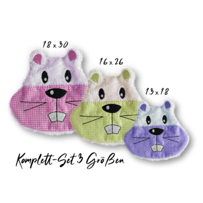 Stickdatei Hamster Kuschelkissen ITH in drei Größen, mit Inlett, zwei Varianten