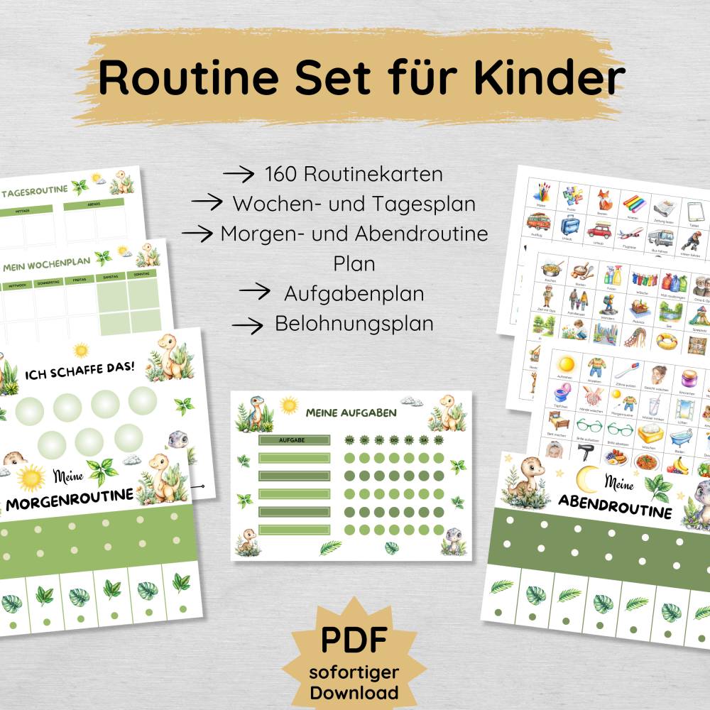 Routine Cards Set - Morgen, Alltag & Abend Für Kinder Zur Förderung Der Selbstständigkeit