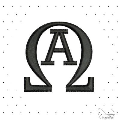 Stickdatei *Alpha Omega* 50x50 mm Maschinenstickmuster . dst exp hus jef pcs pes vip vp3 xxx