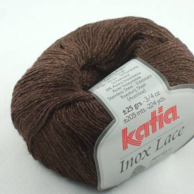Katia Inox Lace: weiches braunes Lacegarn mit einem Edelstahlfaden für den besonderen Glanz