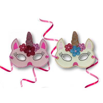 Stickdatei Maske Einhorn für den Rahmen ab 13 cm x 18 cm, Fasching, Karneval, Party