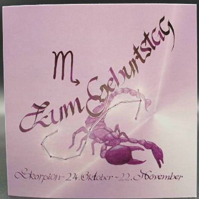 Klappkarte Sternzeichen Skorpion