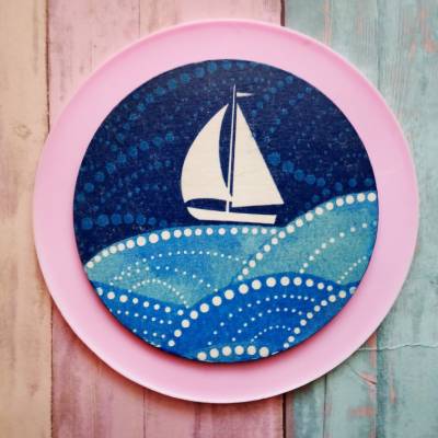 2 Stück runde Untersetzer 