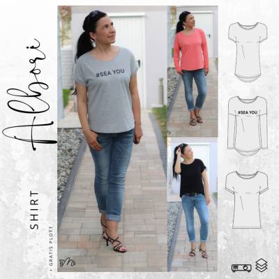 Ebook PDF Schnittmuster Damen Shirt ALBORI Gr. 32-56 + gratis Plott