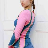 Patchwork Langarmshirt Schnittmuster PDF Download Top Jersey Bild 3