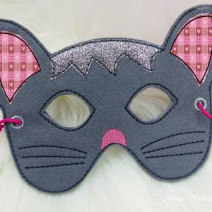 Stickdatei Maske Katze für den Rahmen ab 13 cm x 18 cm, Fasching, Party, Kind, Karneval Bild 1